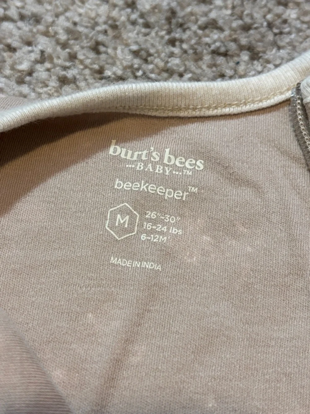 Burt’s Bees Baby Organic Cotton Tan Floral Sleep Sack Size 6-12 Months